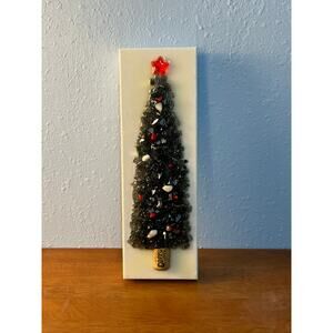 Crush Glass Hand Made Christmas Tree on Canvas
